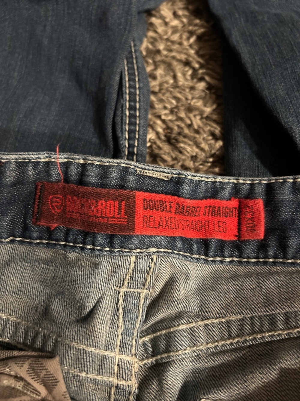 Rock & Roll Denim Men's Relaxed Straight Jeans in Dark Blue